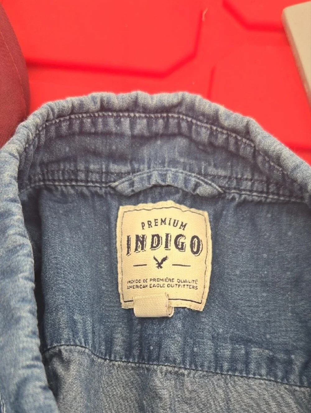 Indigo AE Men's Short-Sleeve Button-Down Denim Shirt - Blue